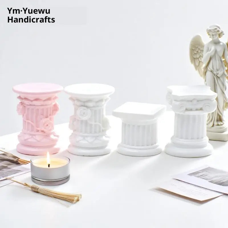 Roman Pillar Pedestal Statue | Greek Column Candlestick Stand for Home & Garden Decor