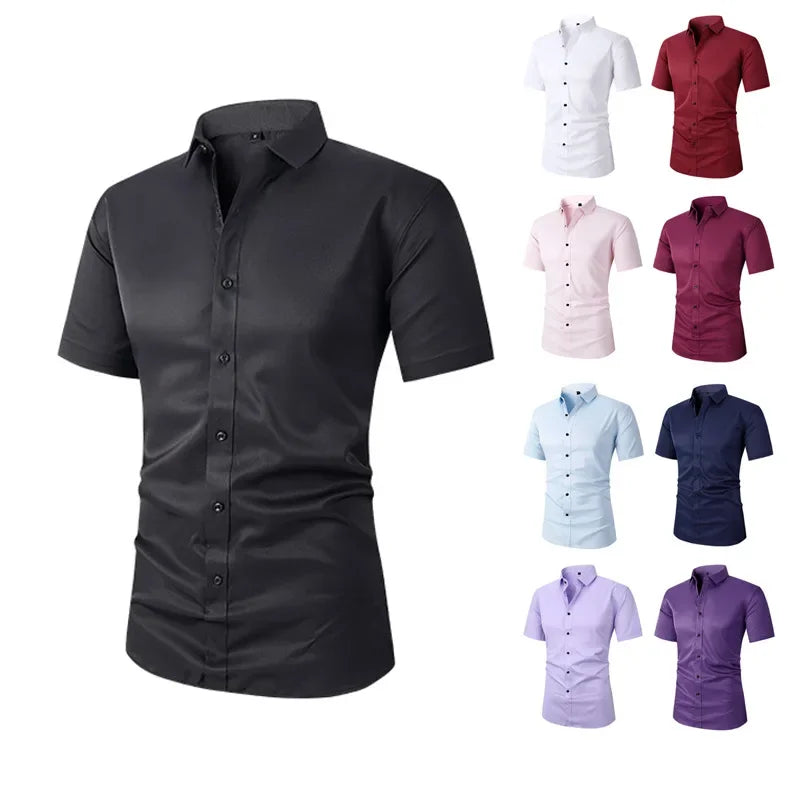 Men’s Slim Fit Long Sleeve Business Dress Shirt – Formal Casual Elegant Blouse