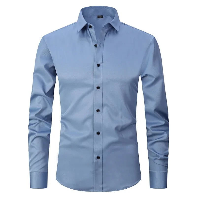 Men’s Slim Fit Long Sleeve Business Dress Shirt – Formal Casual Elegant Blouse
