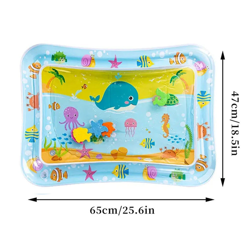 Baby Water Play Mat – Inflatable Tummy Time Mat with Fish for Infants 0-12 Months
