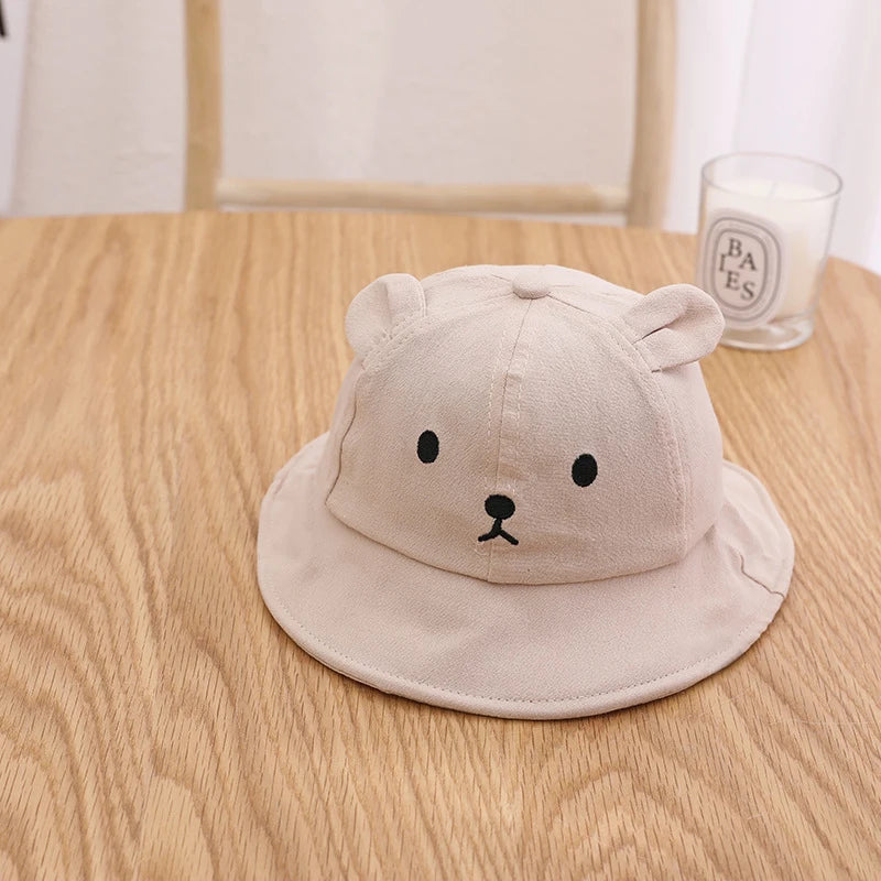 Cute Bear Baby Bucket Hat – UV Sun Protection Hat for Infants & Toddlers 0–4 Years