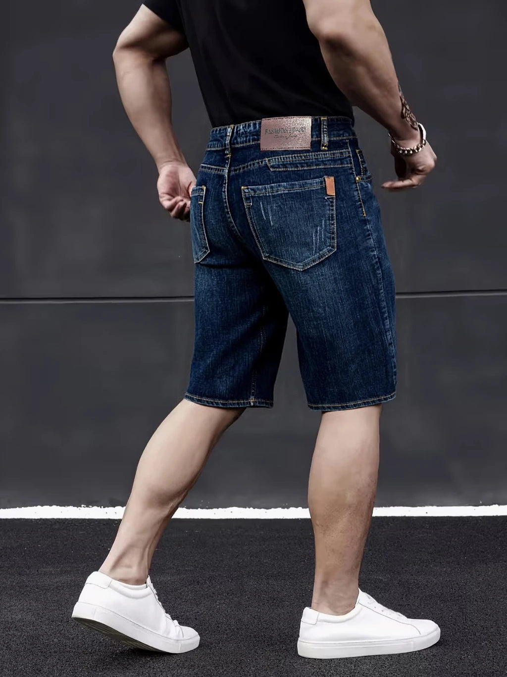 Men’s Slim Fit Stretch Denim Shorts – Classic Business Casual Summer Pants